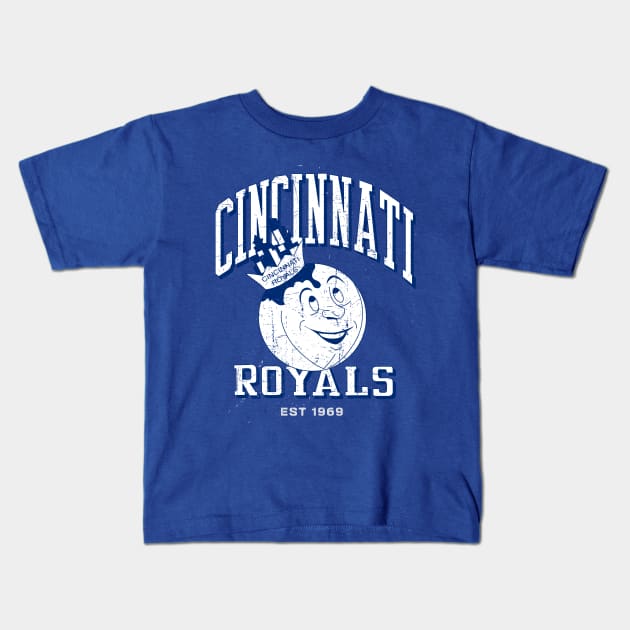 Vintage Cincinnati Royals Kids T-Shirt by AksarART